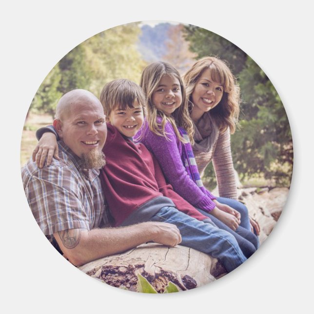 Photo de famille personnalisée et aimant de nom (Devant)