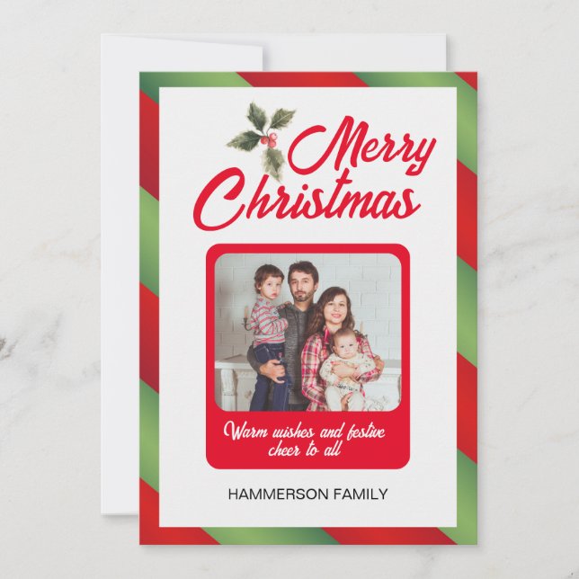 Photo de famille personnalisée Invitation de Noël (Devant)