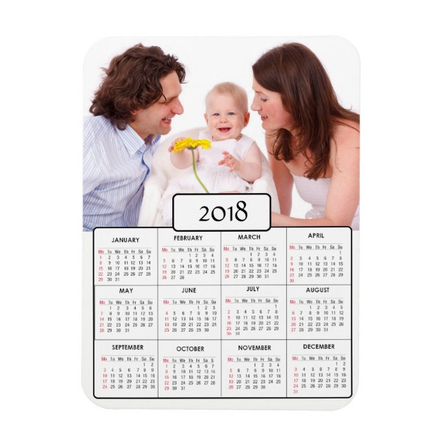 Photo de famille personnalisée Magnet Calendrier 2 (Vertical)