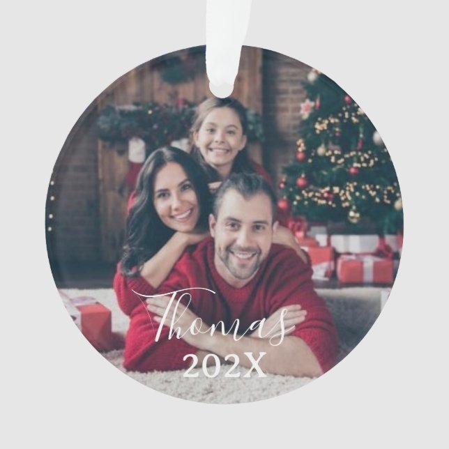 Photo de famille personnalisée Noël | Script et an (devant)