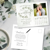 Photo de feuilles de sauge & Calendrier Faire-part