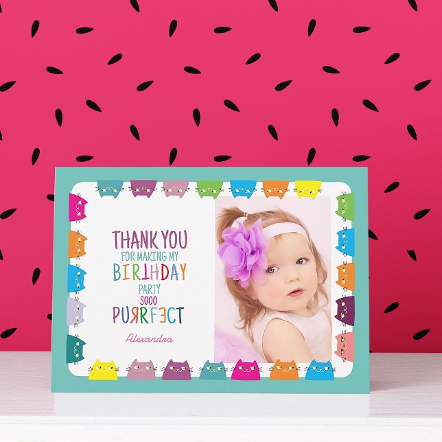 Photo de fille chatte Anniversaire Merci (Créateur téléchargé)