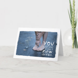 photo de fille dans la carte de voeux de pieds nus