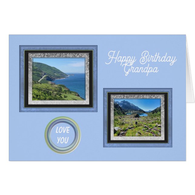 Photo de la carte d'anniversaire de grand-père (Devant horizontal)