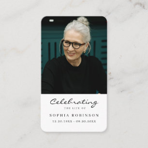 Photo de la carte de prière funéraire pour la célé