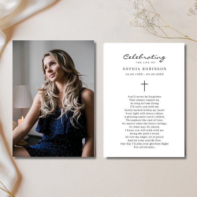 Photo de la carte de prière funéraire pour la célé (Créateur téléchargé)