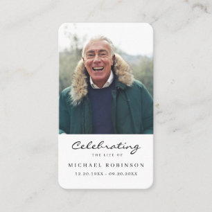 Photo de la carte de prière funéraire pour la célé