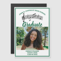 Photo de la chorale verte Magnet de graduation de 