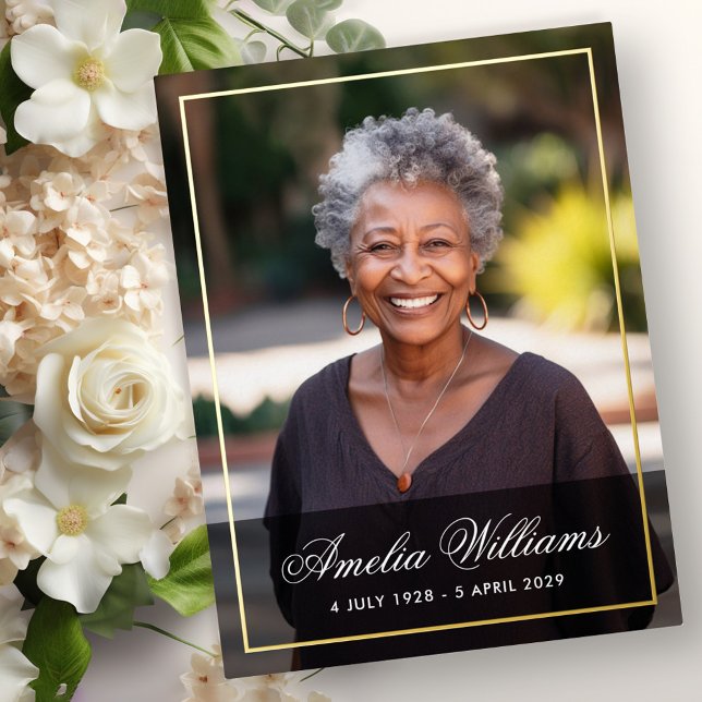 Photo de la frontière de Foil carte de remerciemen (Foil border photo sympathy thank you card)