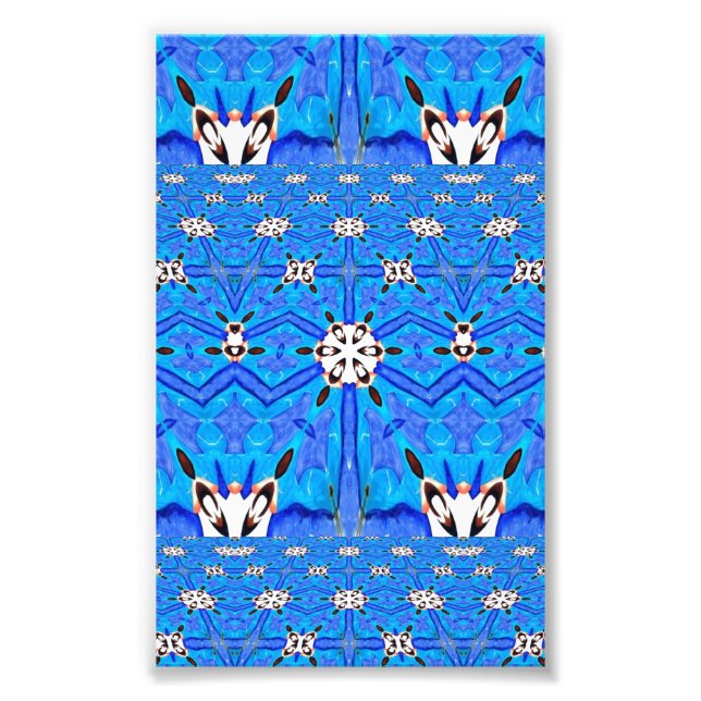 photo de la grille bleue géométrique (Devant)