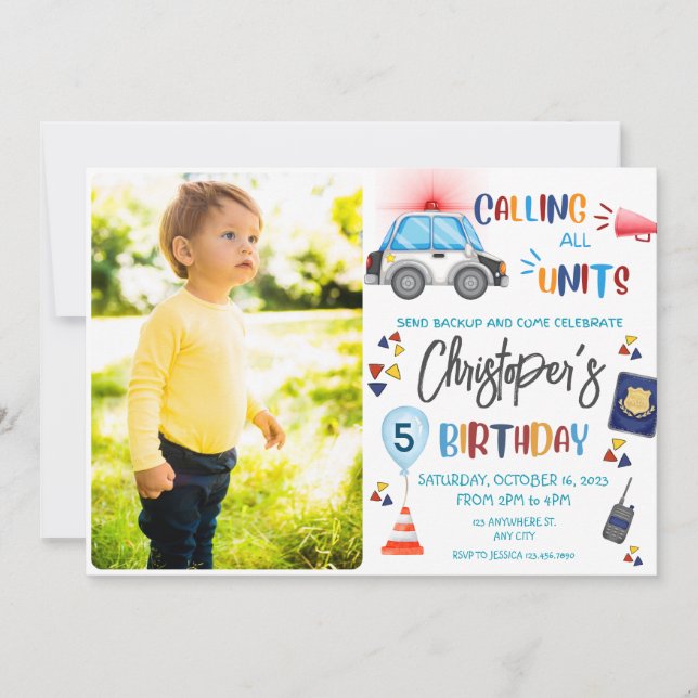 Photo de la police Invitation fête d'anniversaire (Devant)