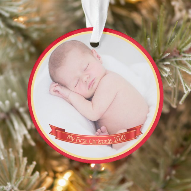 Photo de la première bannière rouge de Noël du béb (Arbre)