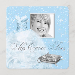 Photo de la princesse bleue Quinceanera Invitation