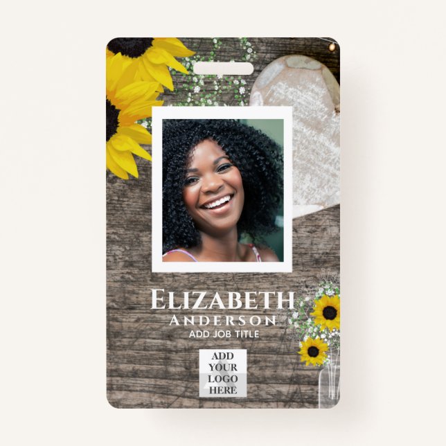 PHOTO DE L'EMPLOYÉ BADGE QR Code Code Code Barre T (Devant)