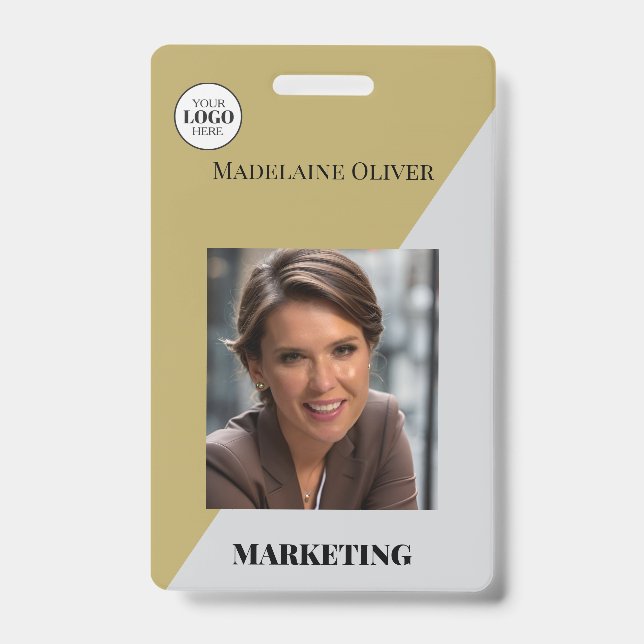 Photo de l'employé ID Code QR Badge Logo Couleur O (Avant)