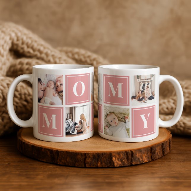 Photo de maman Collage personnalisé Géant Café Mug (Créateur téléchargé)