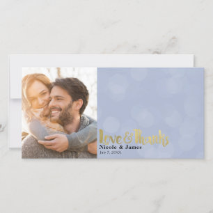 Photo de mariage Bleu & Or Amour & Merci Merci