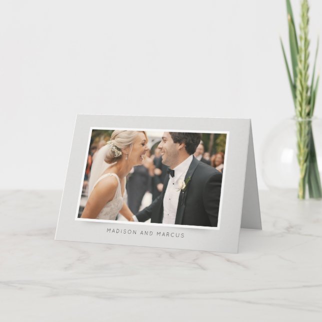 Photo de mariage moderne et élégante | Merci (Devant)
