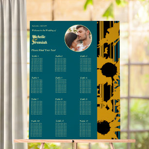 Photo de mariage moderne Tournesol Bleu sarcelle O