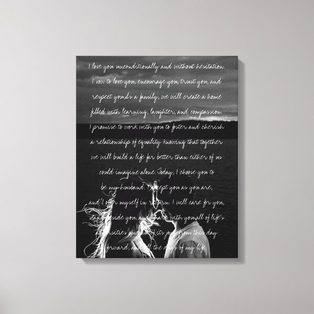 Photo de mariage personnalisée et toile Vows Impri (Recto)