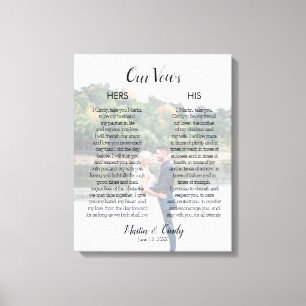 Photo de mariage personnalisée et toile Vows Impri