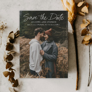 Photo de mariage simple et moderne de faire-part d