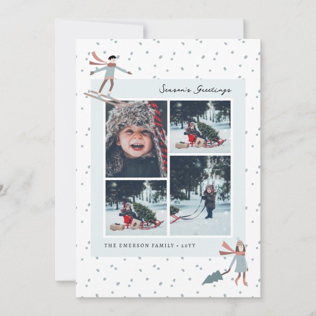 Photo de Noël Collage Carte de vacances (Devant)