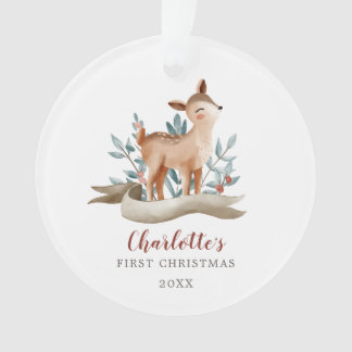 Photo de Noël de la fille de cerf de bois