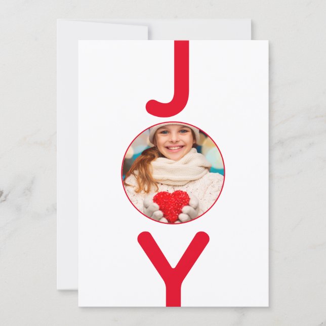 Photo de Noël joie blanc rouge carte de script mod (Devant)