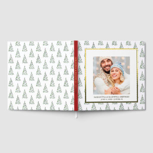 Photo de Noël Livre d'invité Aquarelle Arbre Motif
