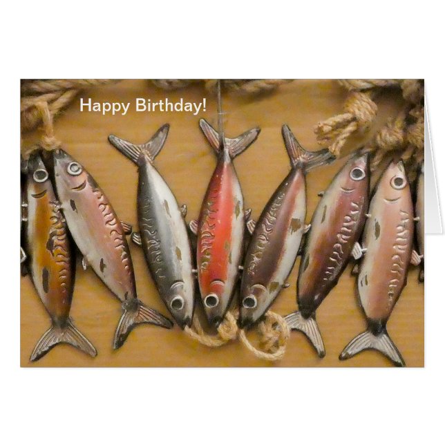 Photo de poisson pour carte de voeux d'anniversair (Devant horizontal)