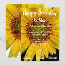 PHOTO DE SUNFLOWER HEUREUSE INVITATION D'ANNIVERSA
