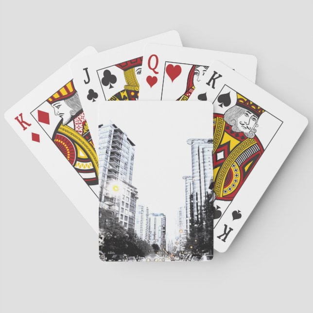 photo de ville la nuit playing cards (Back)