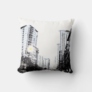 photo de ville la nuit throw pillow