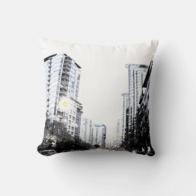 photo de ville la nuit throw pillow (Front)