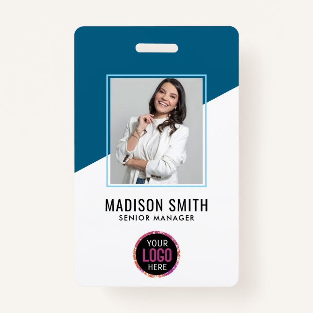 Photo d'employé d'entreprise minimale | Badge de c (Devant)