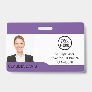 Photo d'employé personnalisé, Nom, Logo, Badge