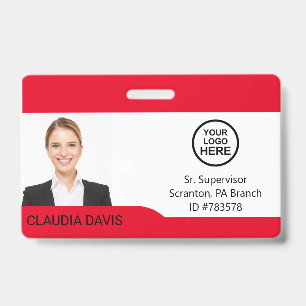 Photo d'employé personnalisée, Nom, Logo, Badge