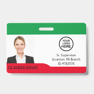 Photo d'employé personnalisée, Nom , Logo , Badge