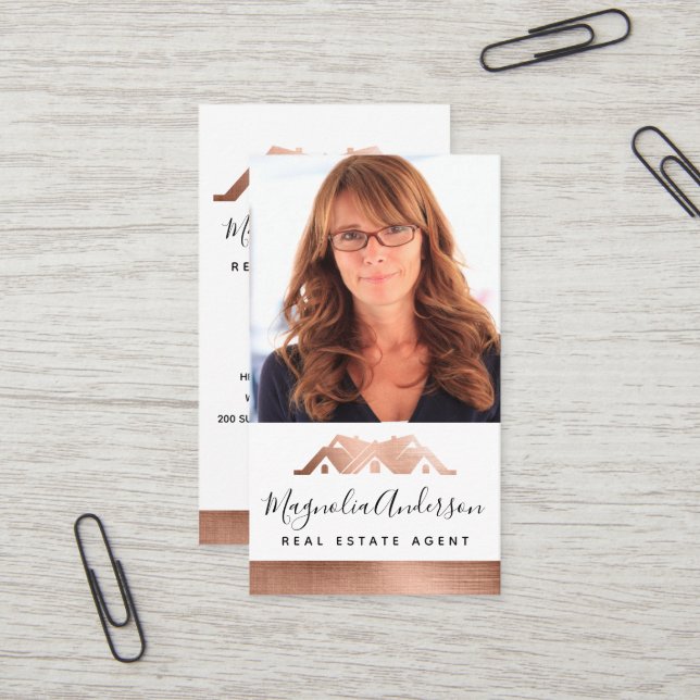 Photo d'entreprise personnalisée | Carte de visite (Devant/Arrière en situation)