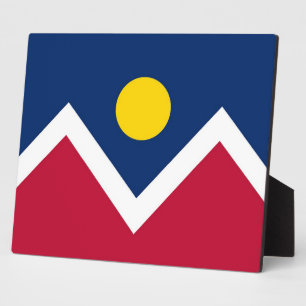 Photo Denver City Flag, plaque colorado