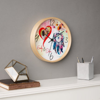 Photo Design with Customized Name Wall Clock