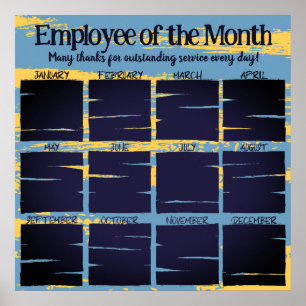 Photo display employee of the month recognition poster