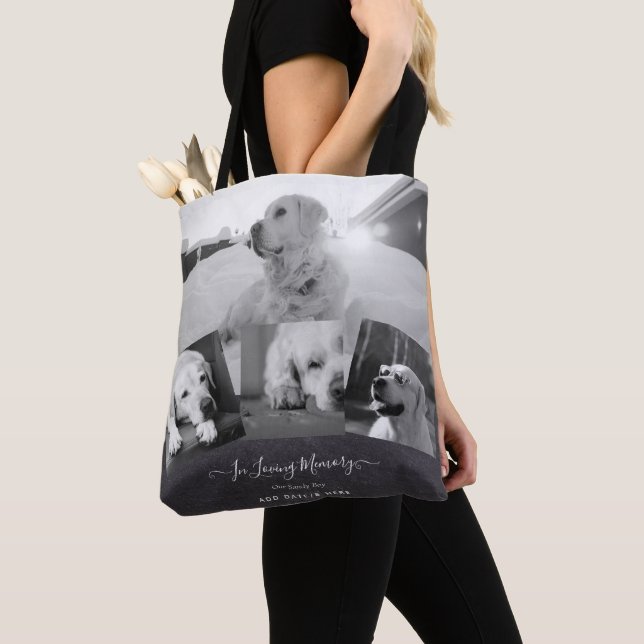 PHOTO Dog Memorial Gift- Pet Loss Keepsake Collage Tote Bag (Close Up)