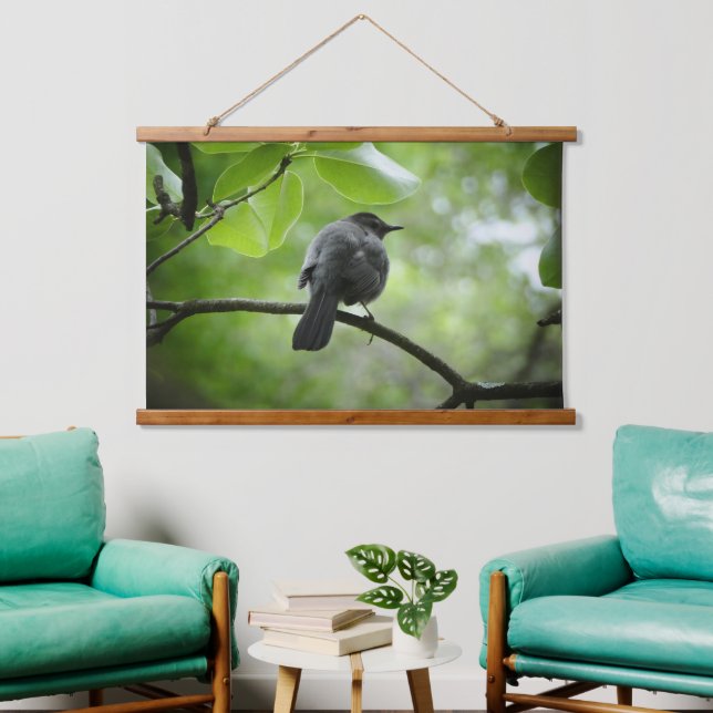 Photo D'Oiseau De Chat Sur Tapisserie Murale En Bo (Salon)