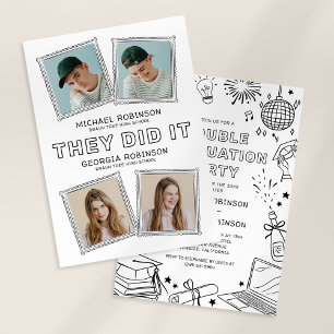 Photo Doodle Joint Graduation Invite Announcement