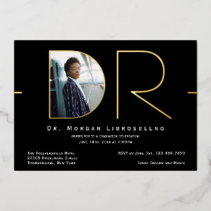 Photo d'or moderne DR Graduation Foil Invitation