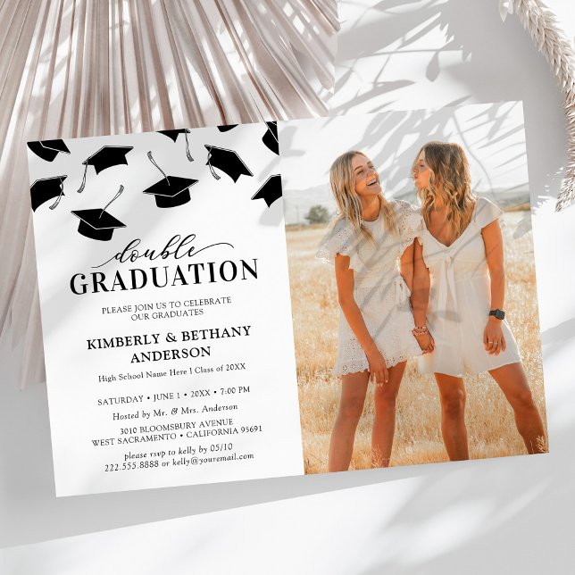 Photo Double Graduation Party Invitations (Creator Uploaded)