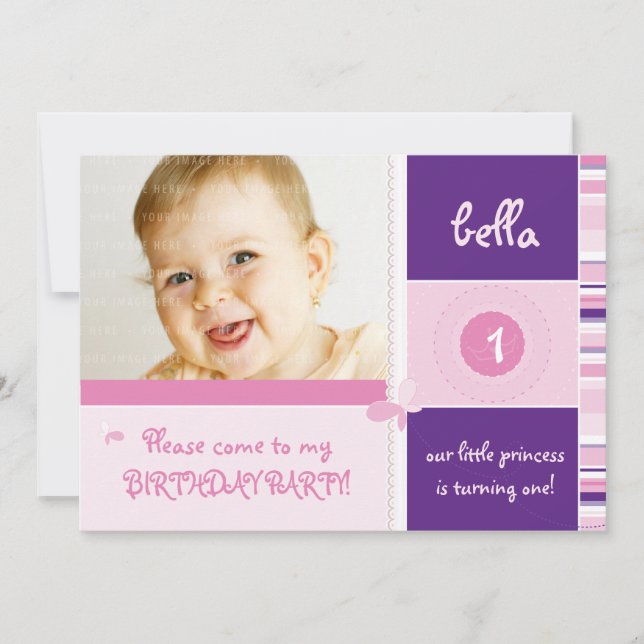 PHOTO DOUCE ANNIVERSAIRE INVITATIONS :: grâce 3L (Devant)