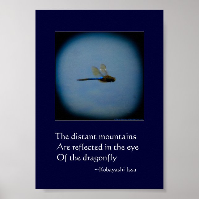 Photo Dragonfly avec affiche d'impression haiku (Devant)